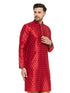 VASTRAMAY Men's Maroon Zari Weaved Kurta